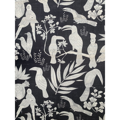 BRUNSCHWIG & FILS JAG-50063.81.0 SILK BIRD EBONY Fabric - Eade's Wallpaper