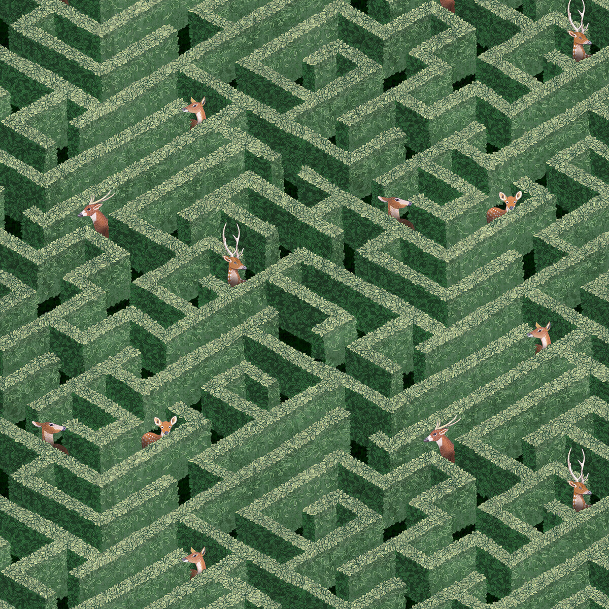 KRAVET COUTURE JMW1009.01.0 LABYRINTH WITH DEER 01 Wallpaper - Eade's Wallpaper