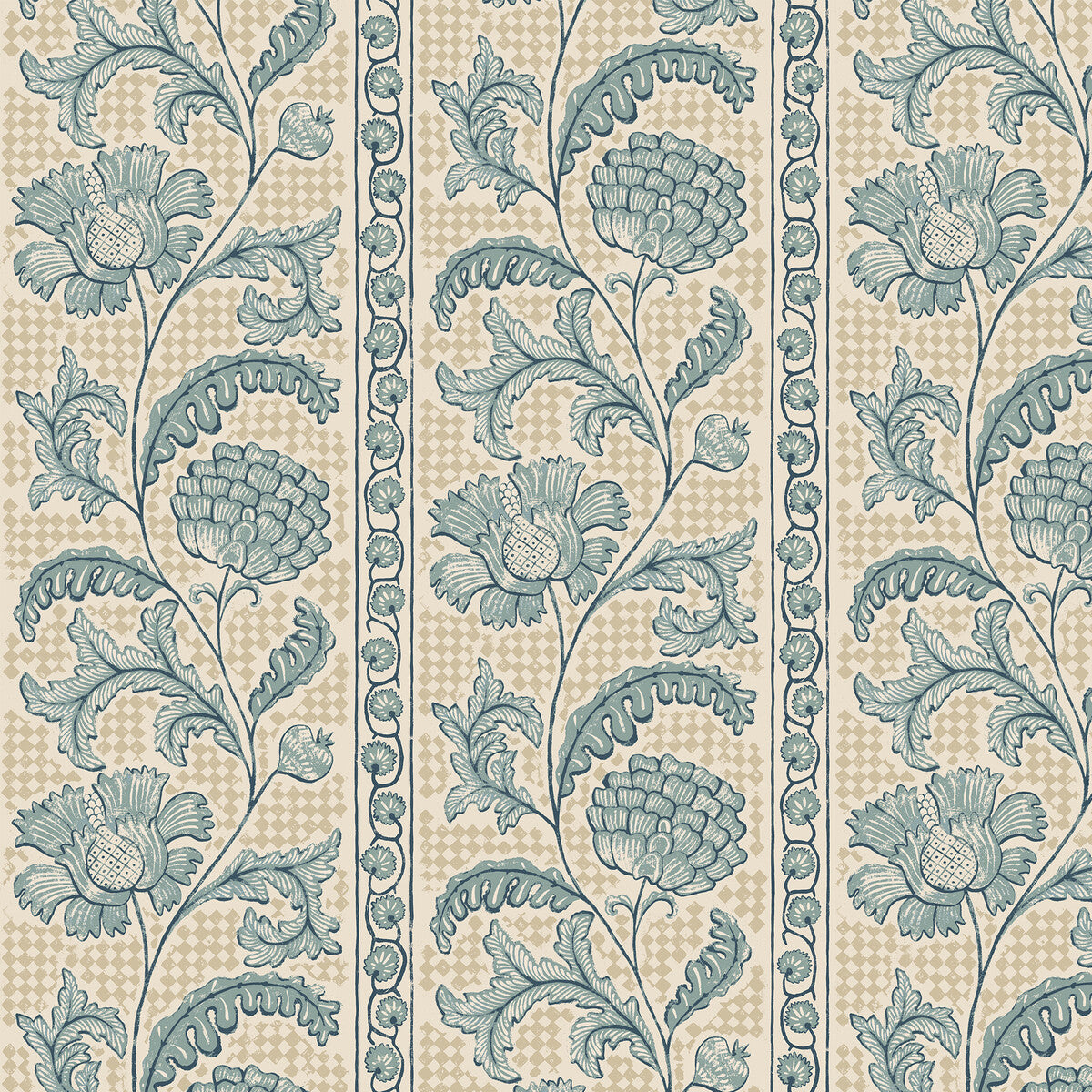 KRAVET COUTURE JMW1028.01.0 FLORAL CHECK 01 Wallpaper - Eade's Wallpaper