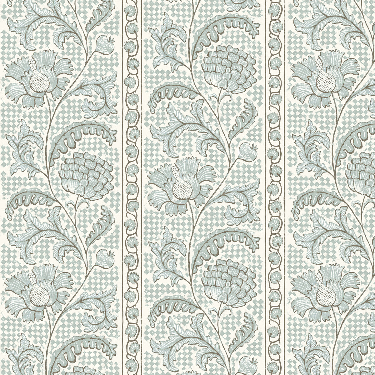 KRAVET COUTURE JMW1028.21.0 FLORAL CHECK 21 Wallpaper - Eade's Wallpaper