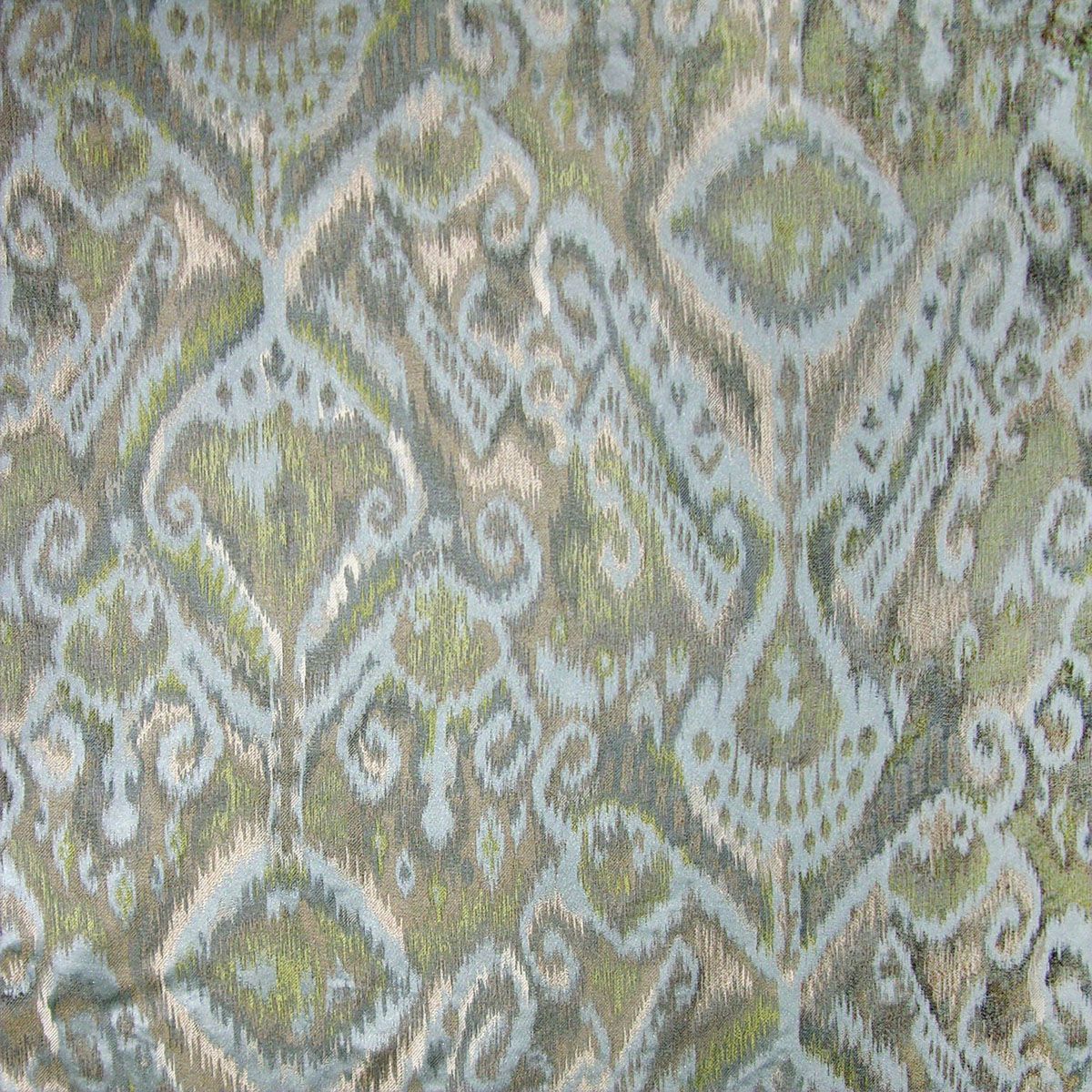 Scalamandre JM 00082676 AQUA CHARTREUSE KALASIN Fabric - Eade's Wallpaper