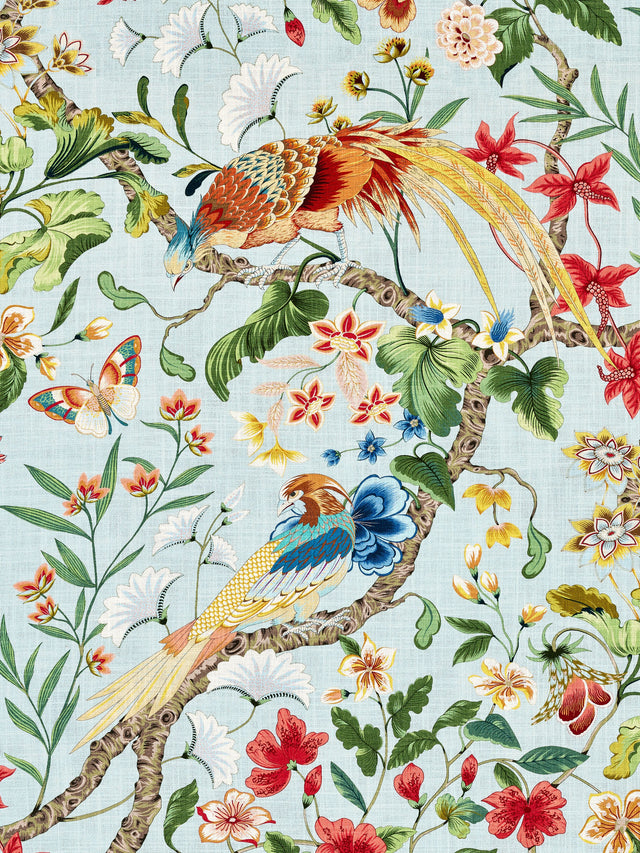 Scalamandre JP 00011340 SKY MULTI BOTANY BAY Fabric - Eade's Wallpaper