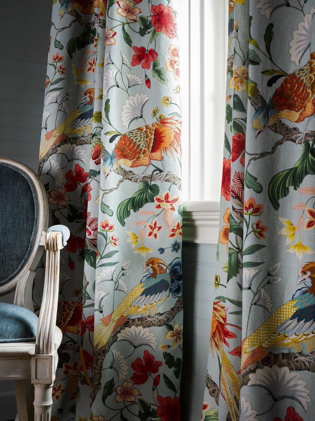 Scalamandre JP 00011340 SKY MULTI BOTANY BAY Fabric - Eade's Wallpaper