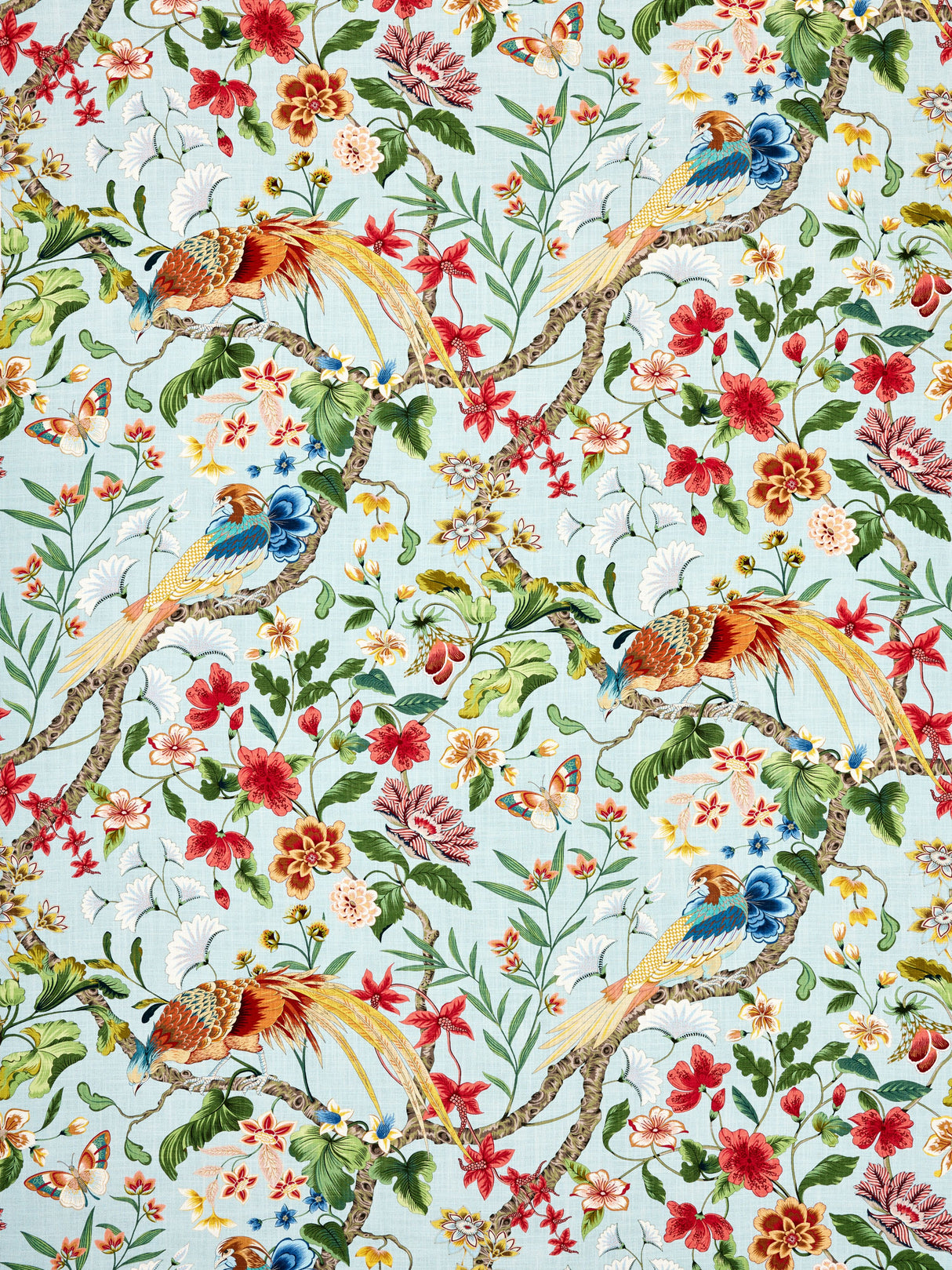 Scalamandre JP 00011340 SKY MULTI BOTANY BAY Fabric - Eade's Wallpaper