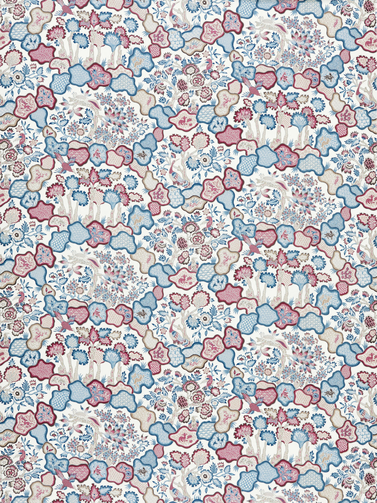 Scalamandre JP 00014659 PEACOCK ROSE ZIBA Fabric - Eade's Wallpaper