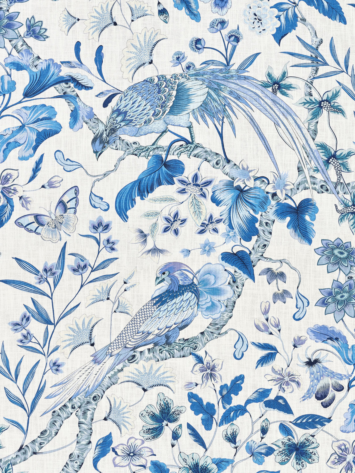 Scalamandre JP 00031340 PORCELAIN BOTANY BAY Fabric - Eade's Wallpaper