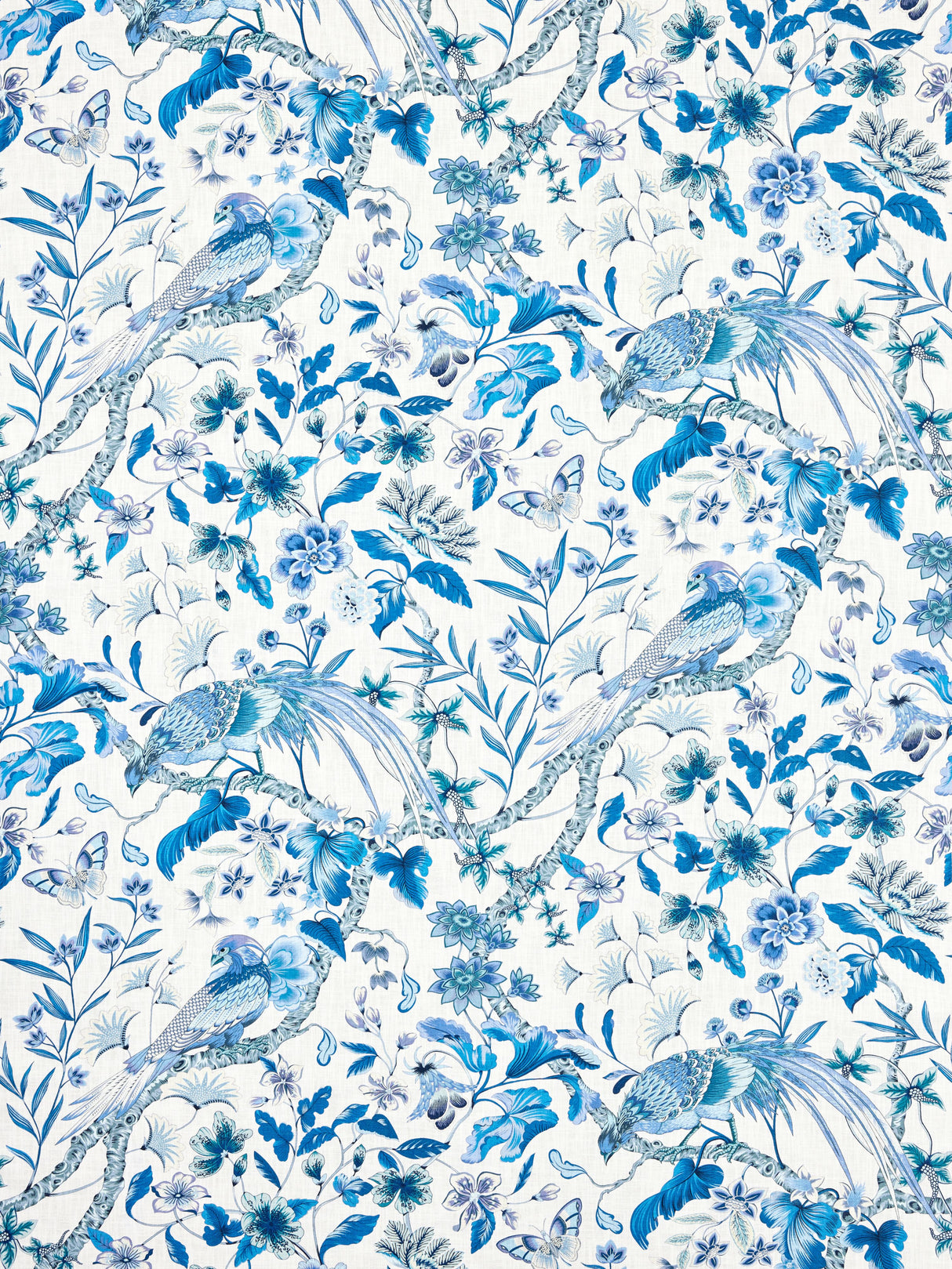 Scalamandre JP 00031340 PORCELAIN BOTANY BAY Fabric - Eade's Wallpaper