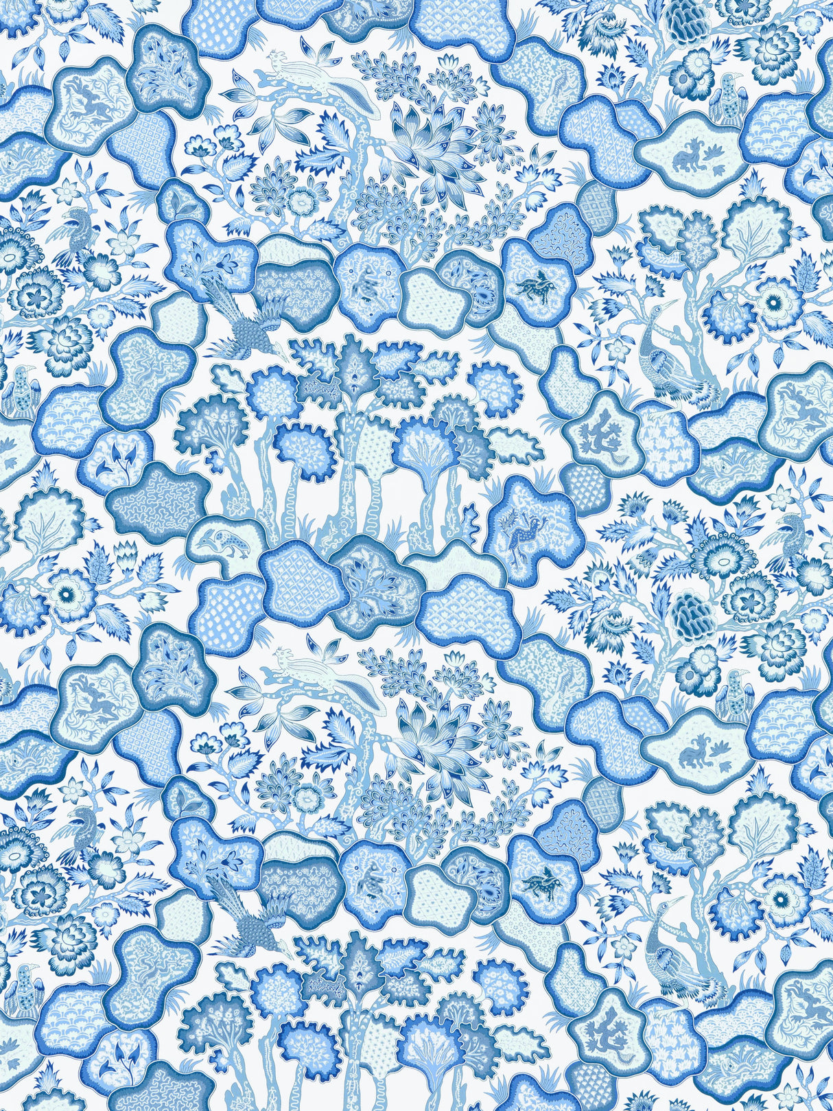 Scalamandre JP 00034659 PORCELAIN BLUE ZIBA Fabric - Eade's Wallpaper