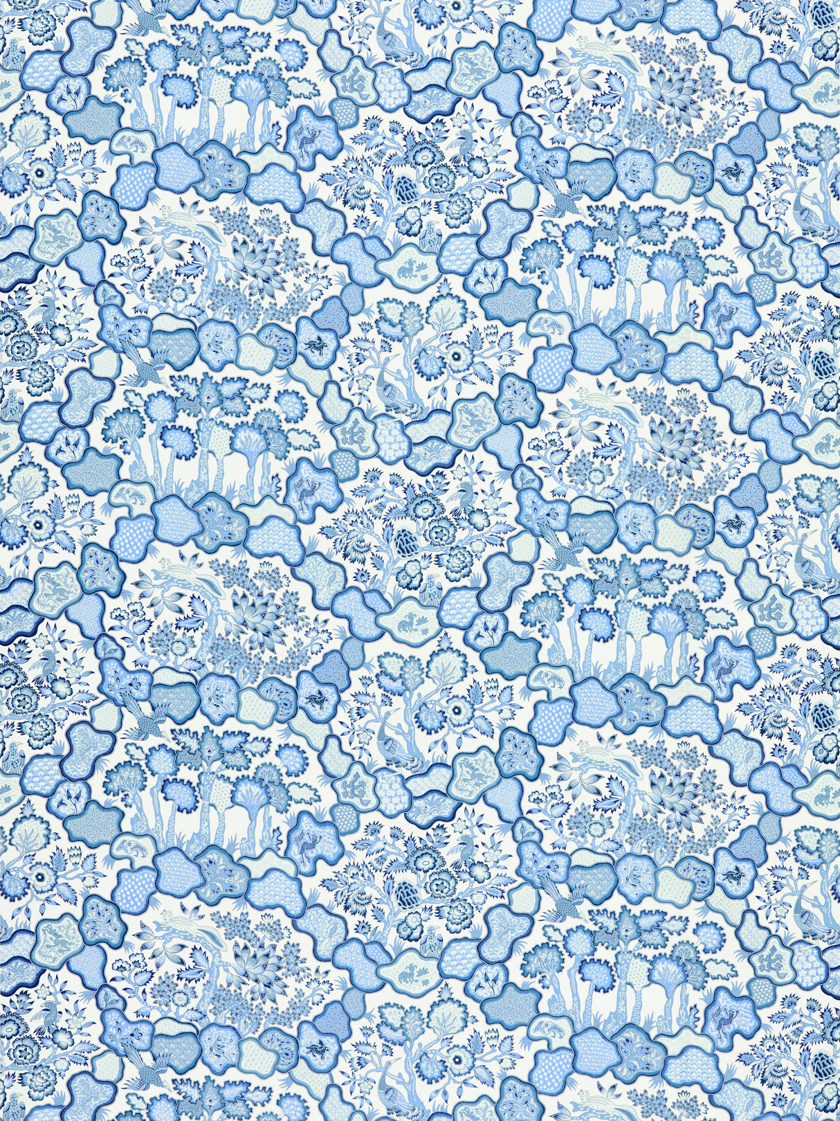 Scalamandre JP 00034659 PORCELAIN BLUE ZIBA Fabric - Eade's Wallpaper