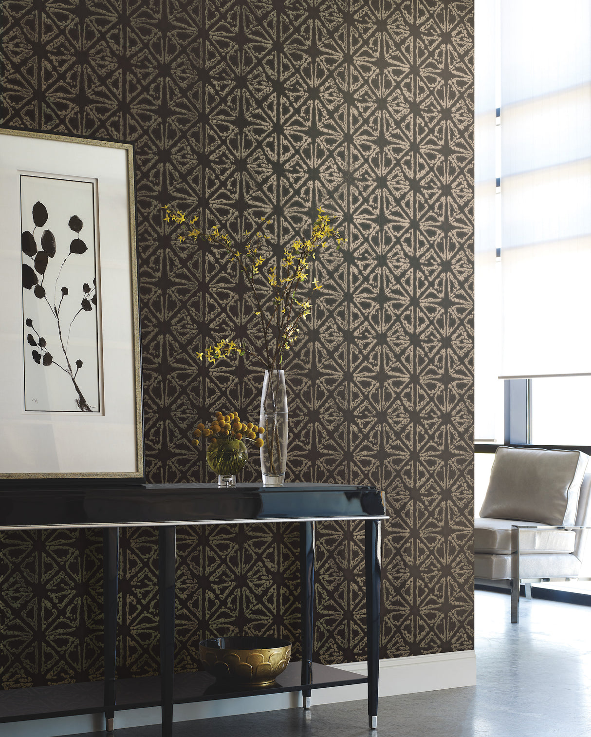 York KT2110 Empire Diamond Black & Gold Wallpaper
