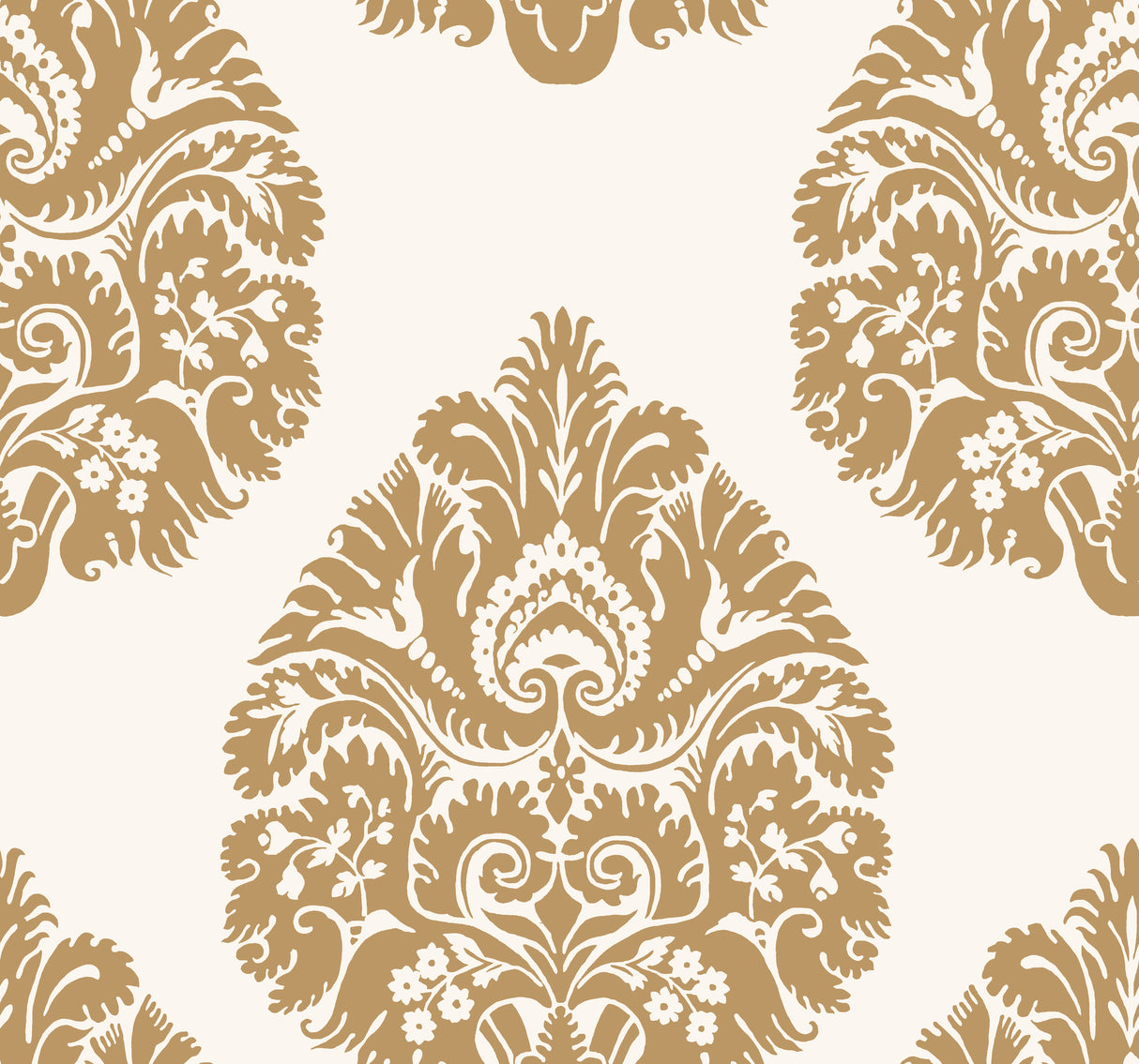 York KT2141 Teardrop Damask Gold Wallpaper