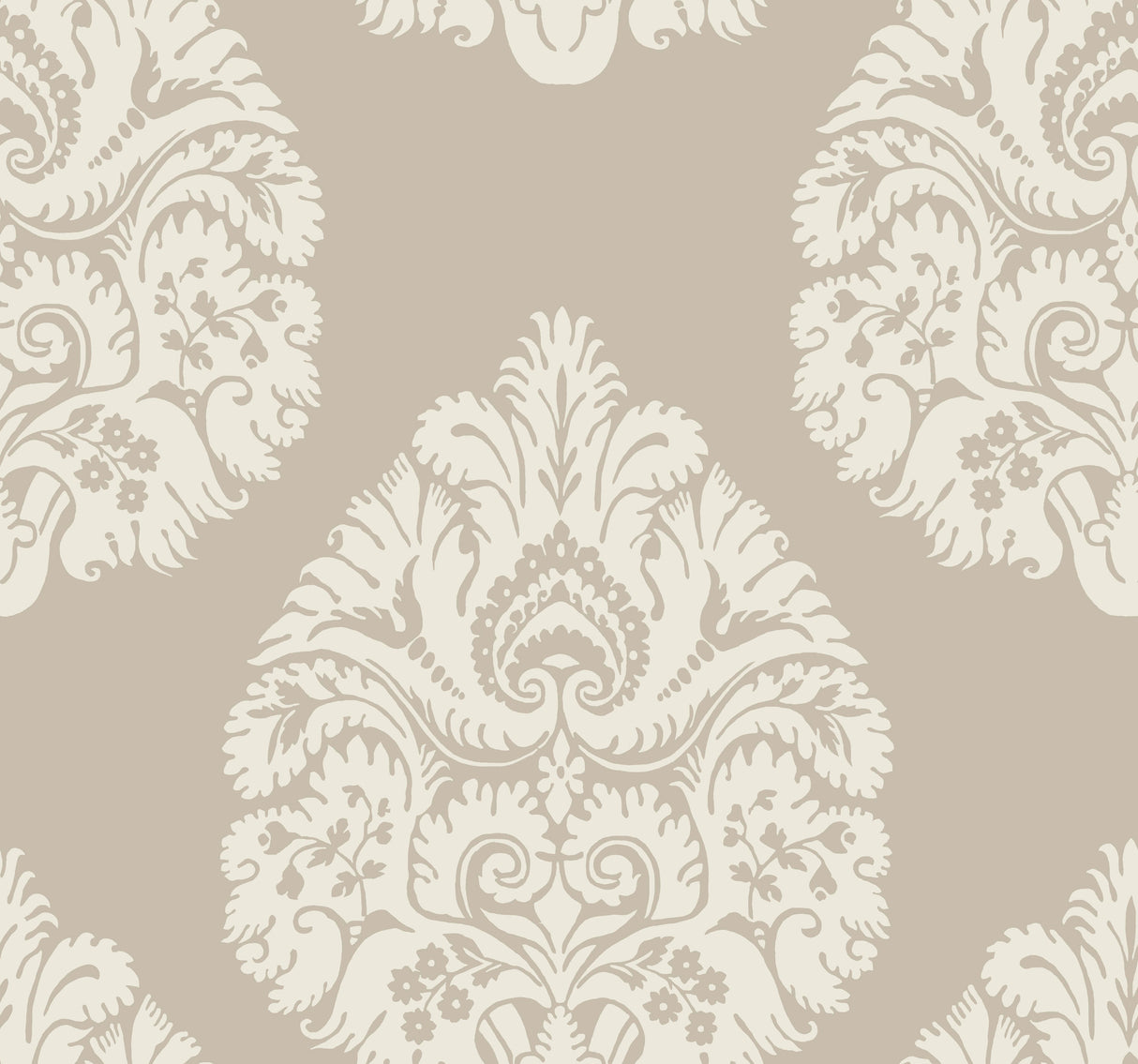 York KT2142 Teardrop Damask Beige Wallpaper