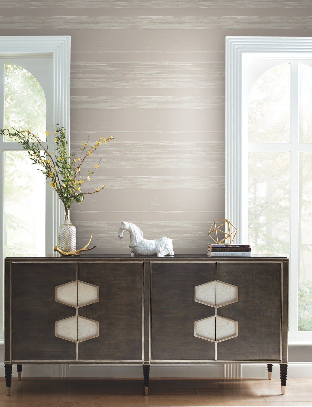 York KT2153 Horizontal Dry Brush Taupe Wallpaper