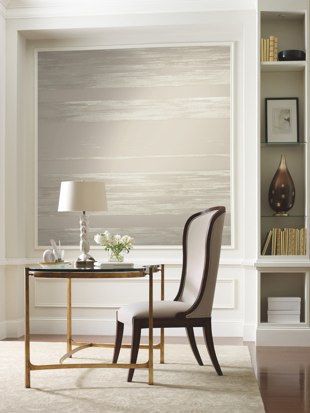 York KT2153 Horizontal Dry Brush Taupe Wallpaper
