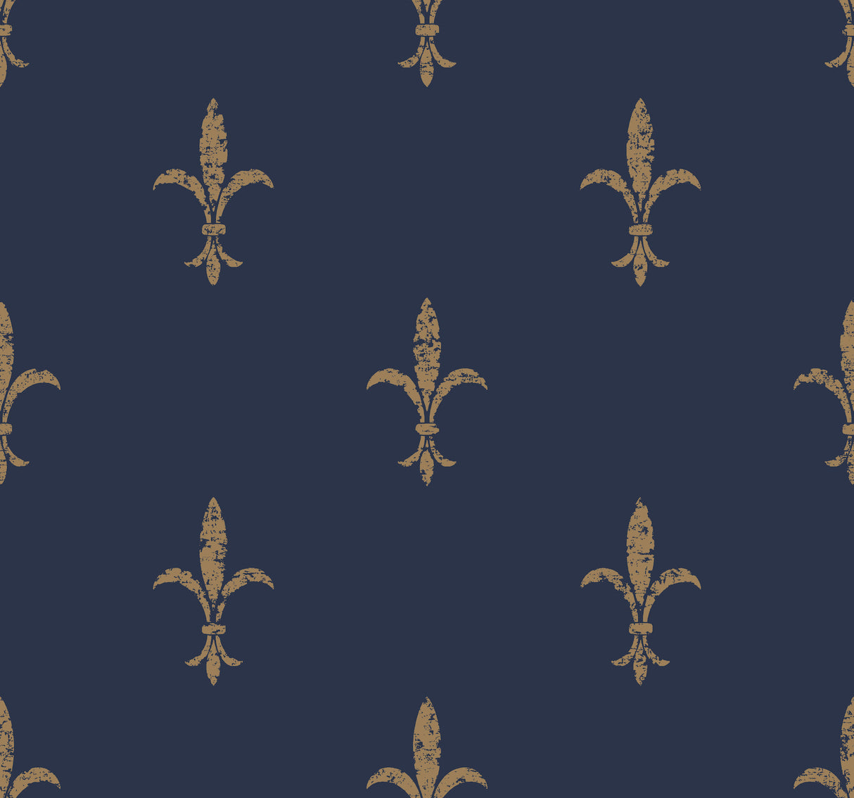 York KT2191 Fleur De Lis Navy & Gold Wallpaper