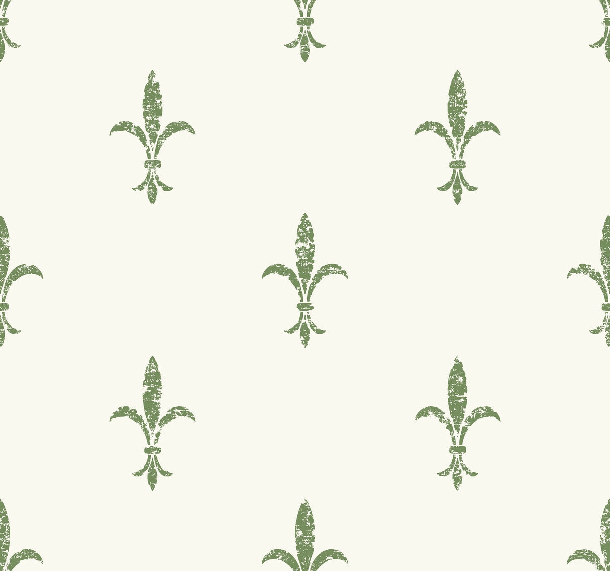 York KT2194 Fleur De Lis White & Green Wallpaper