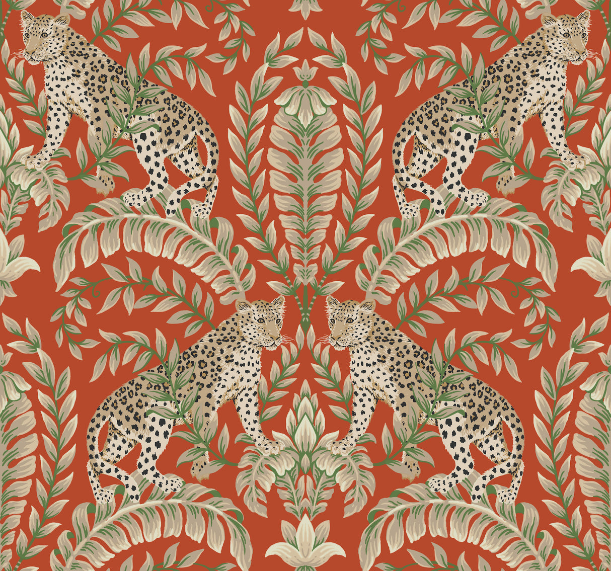 York KT2201 Jungle Leopard Orange Wallpaper