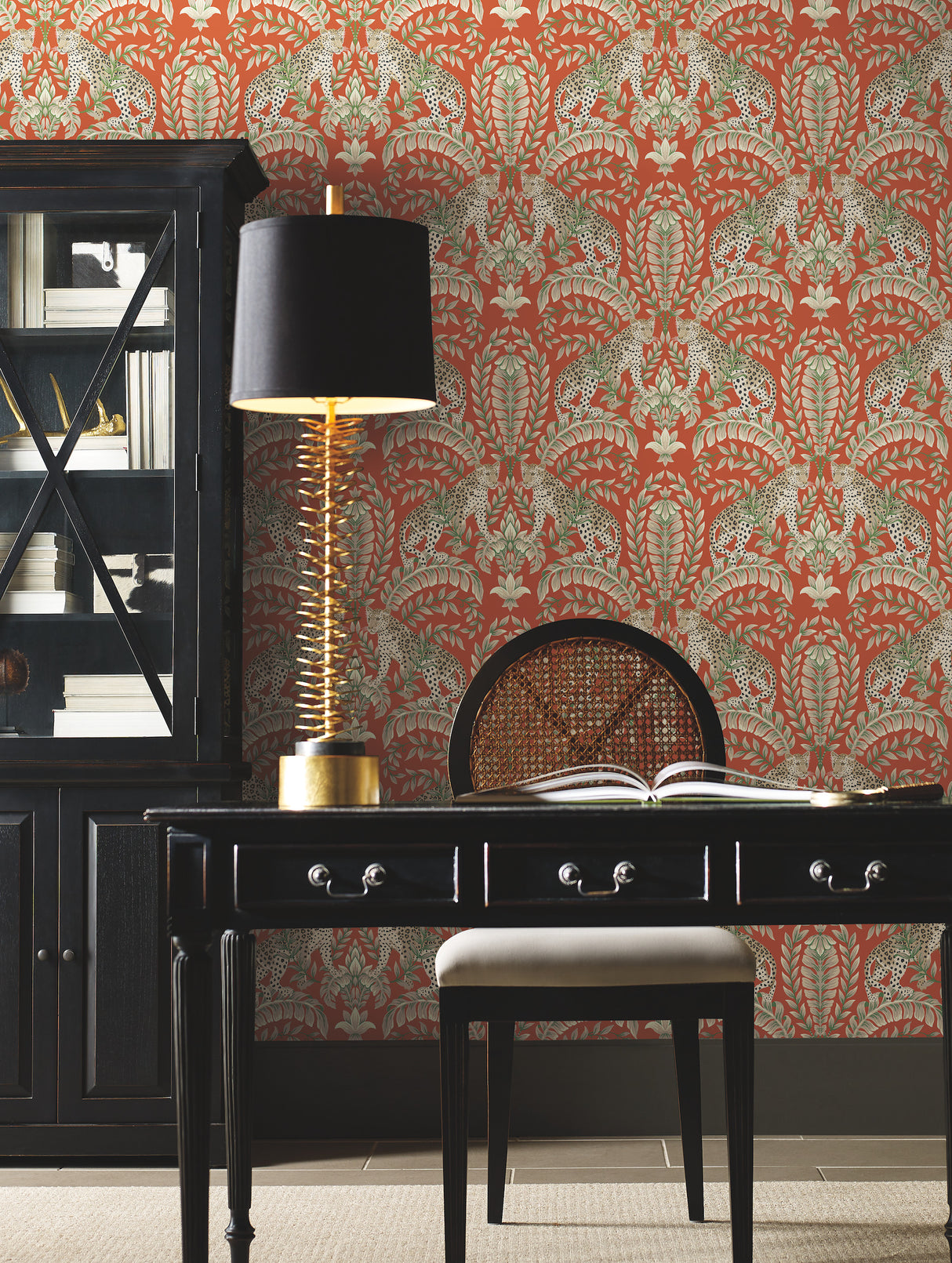 York KT2201 Jungle Leopard Orange Wallpaper