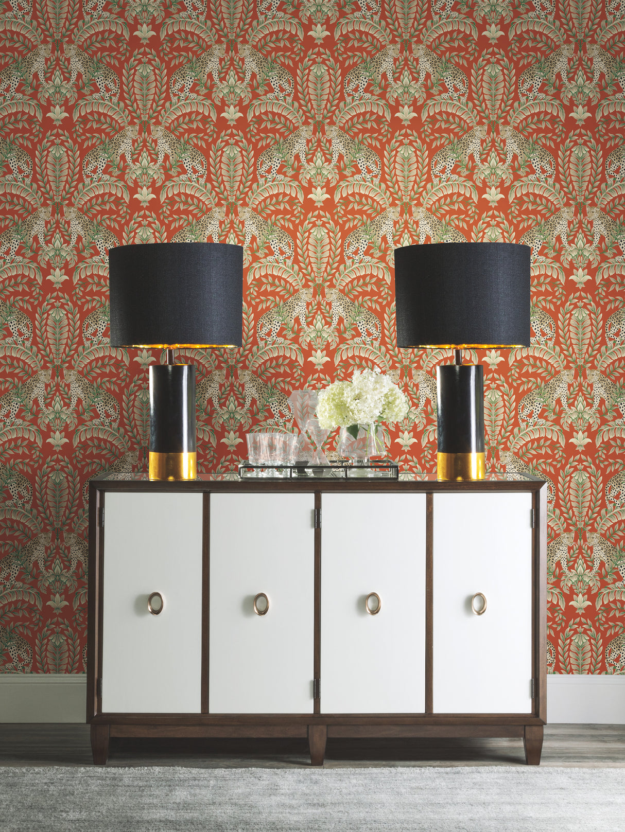 York KT2201 Jungle Leopard Orange Wallpaper