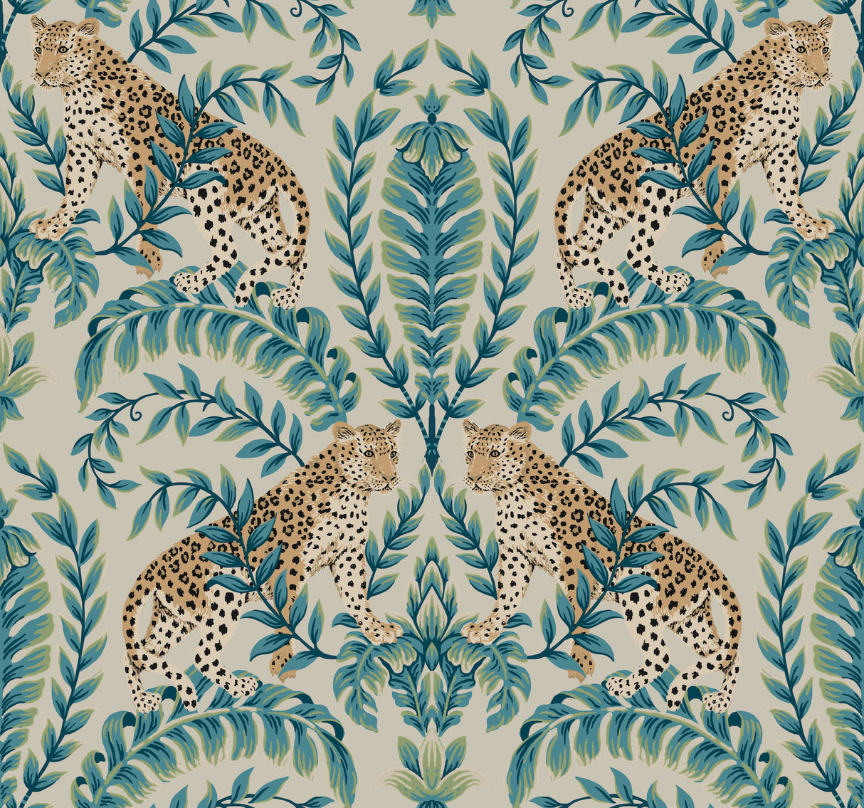 York KT2206 Jungle Leopard Taupe Wallpaper