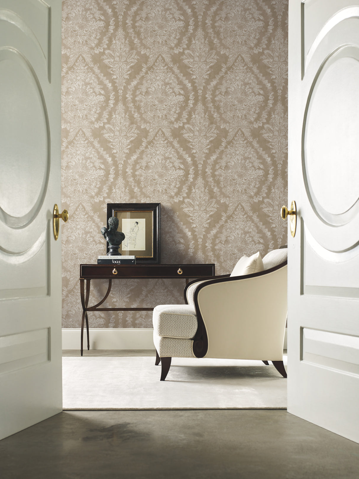 York KT2217 Charleston Damask Bronze Wallpaper