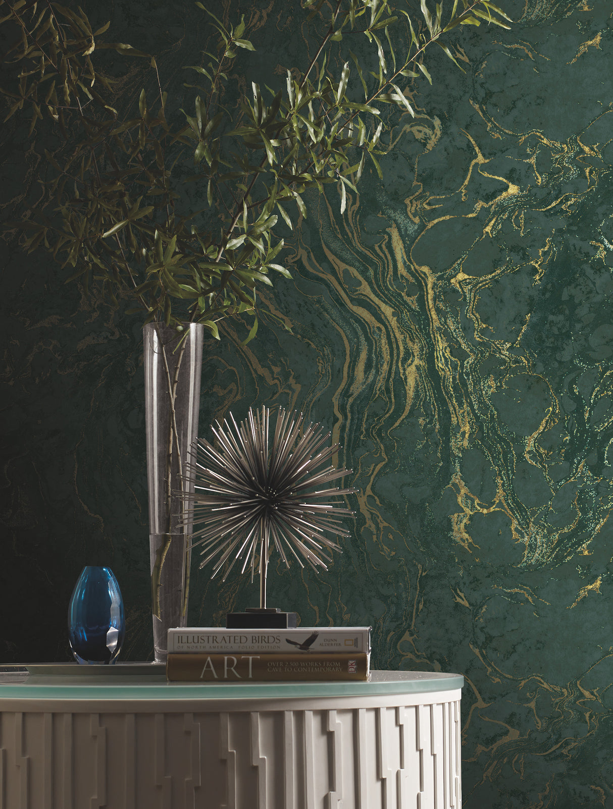 York KT2222 Polished Marble Green Wallpaper