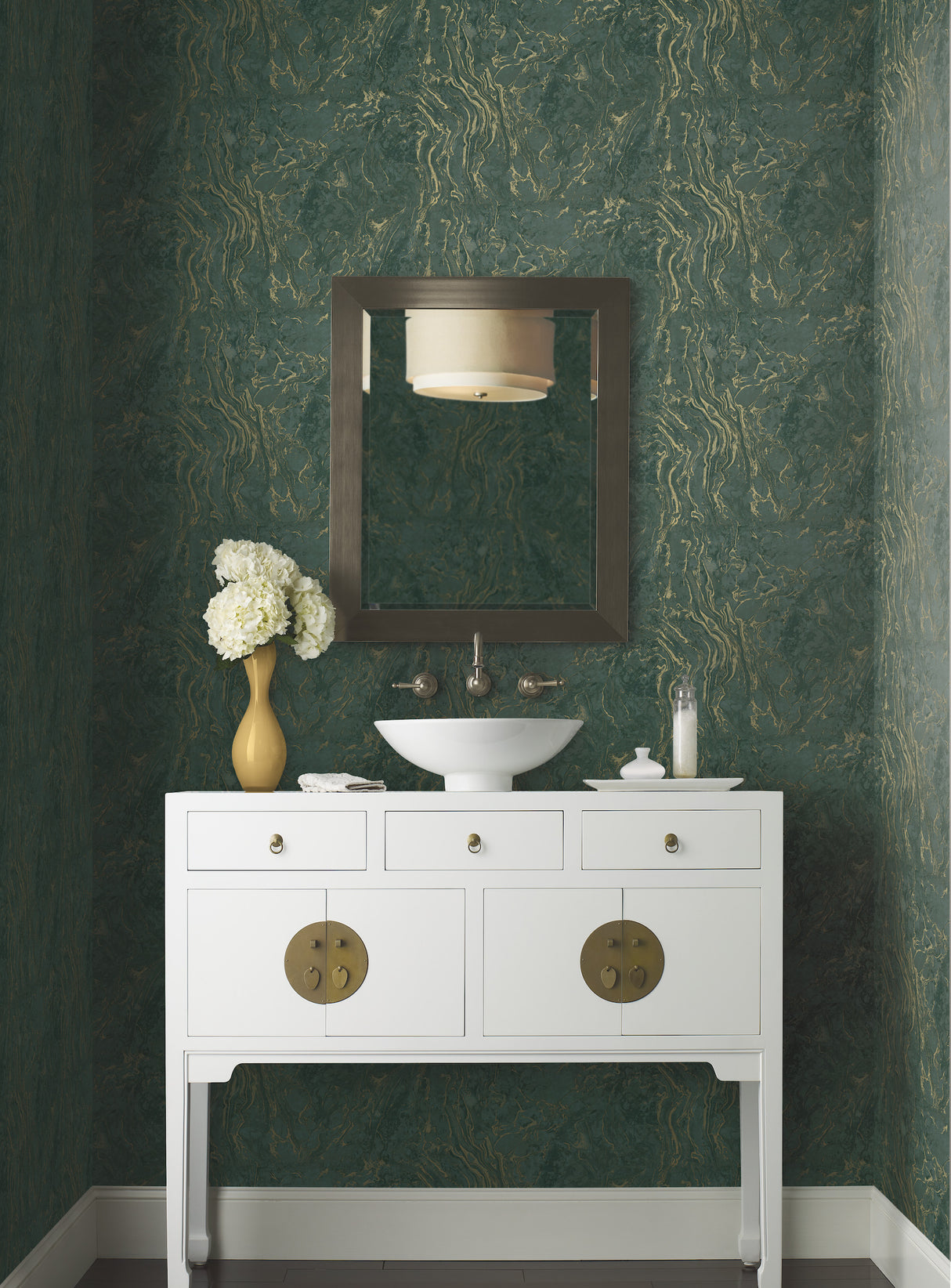 York KT2222 Polished Marble Green Wallpaper