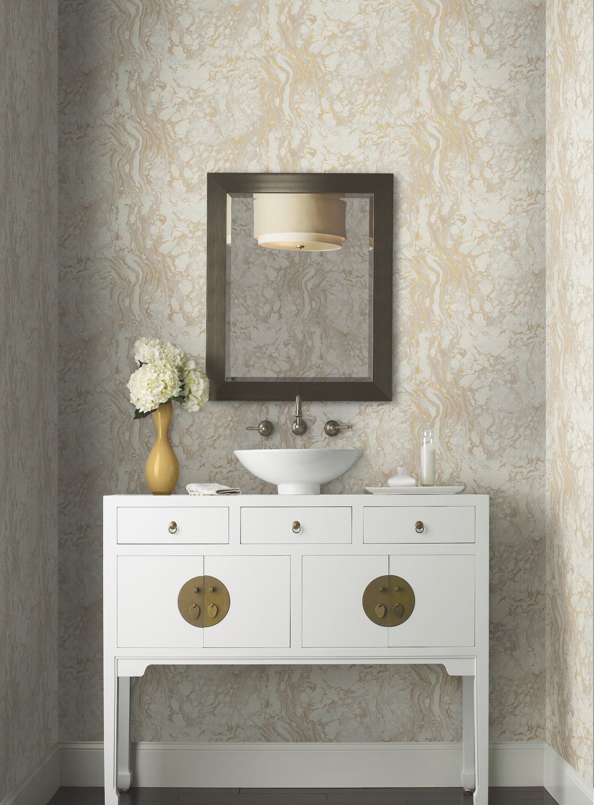 York KT2225 Polished Marble Taupe Wallpaper