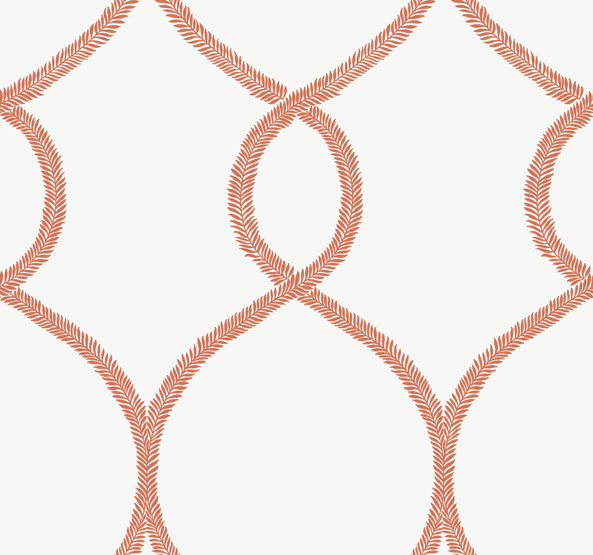 York KT2236 Laurel Leaf Ogee Orange Wallpaper