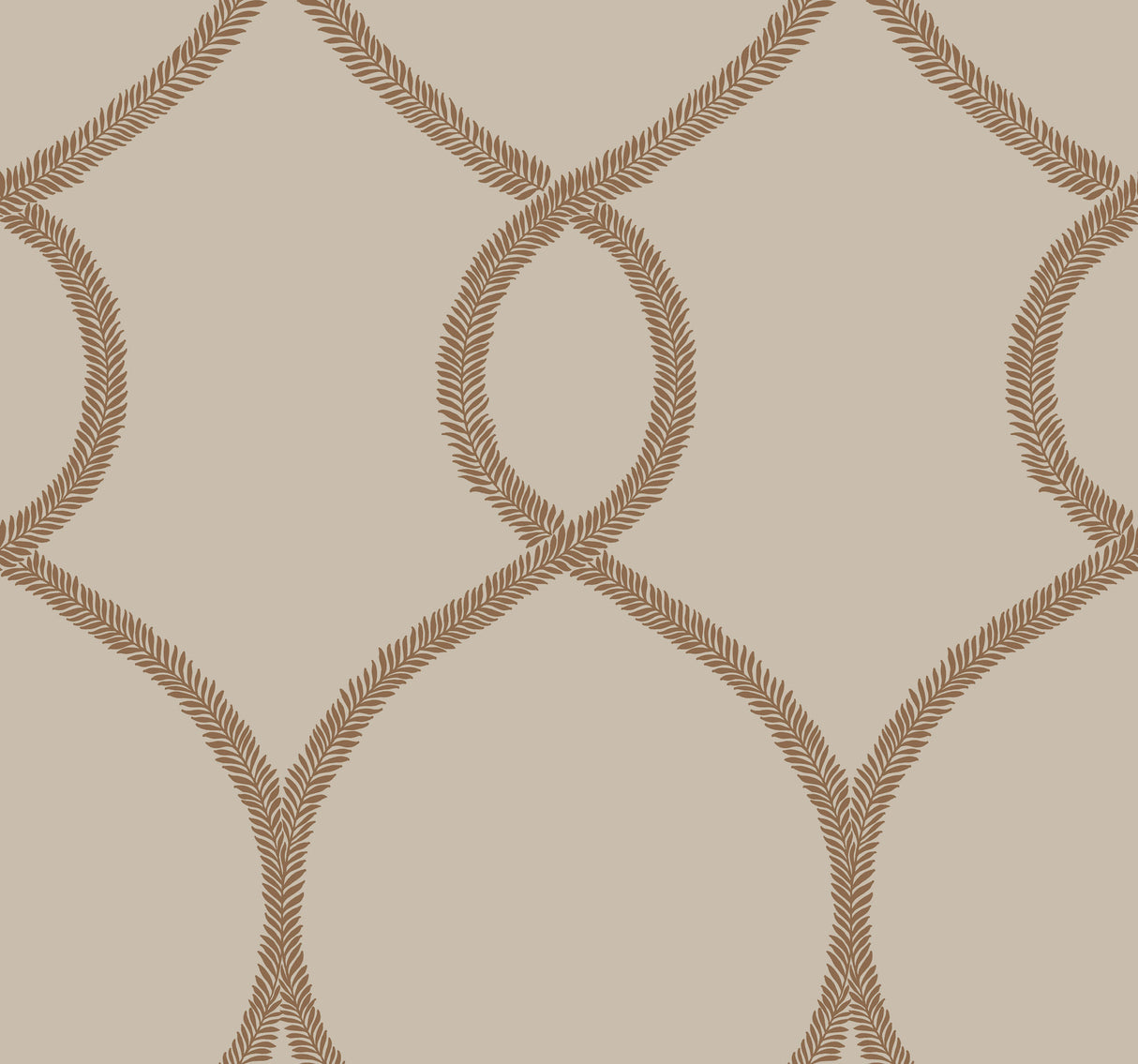 York KT2237 Laurel Leaf Ogee Brown Wallpaper