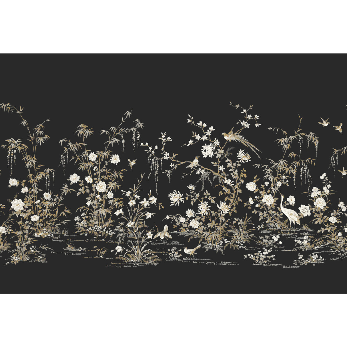 York KT2264M Flowering Vine Chino Black Wall Mural