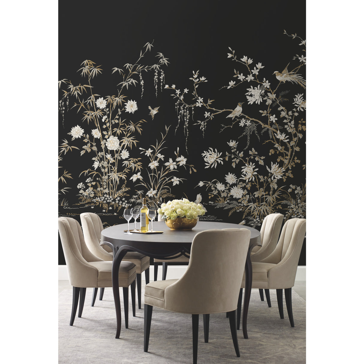 York KT2264M Flowering Vine Chino Black Wall Mural