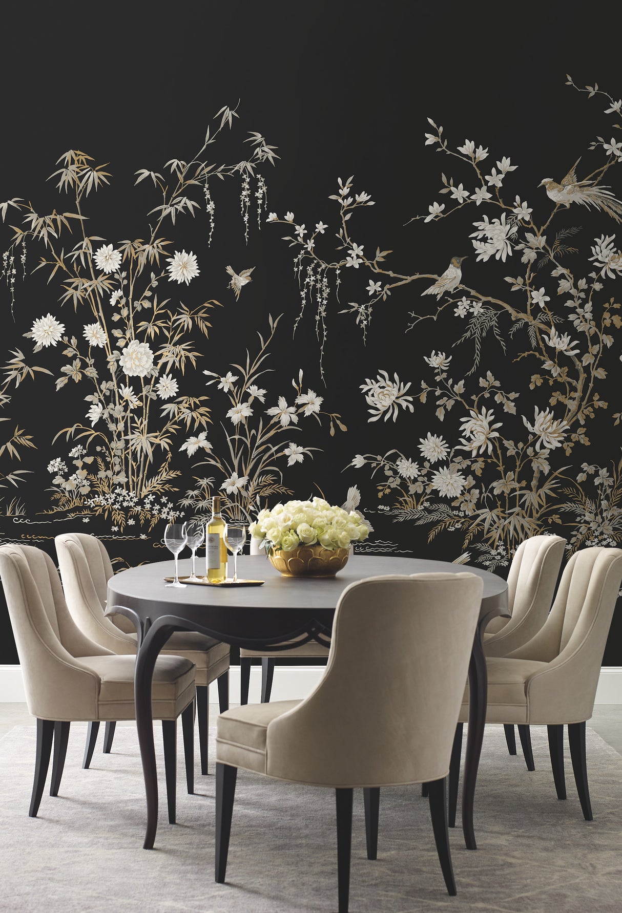 York KT2264M Flowering Vine Chino Black Wall Mural
