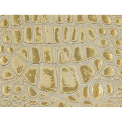 KRAVET COUTURE L-GATOR.416.0 GATOR WHITE GOLD Fabric - Eade's Wallpaper