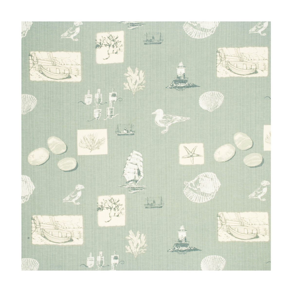 BAKER LIFESTYLE LB50101.715.0 SENNEN PALE AQUA Fabric - Eade's Wallpaper