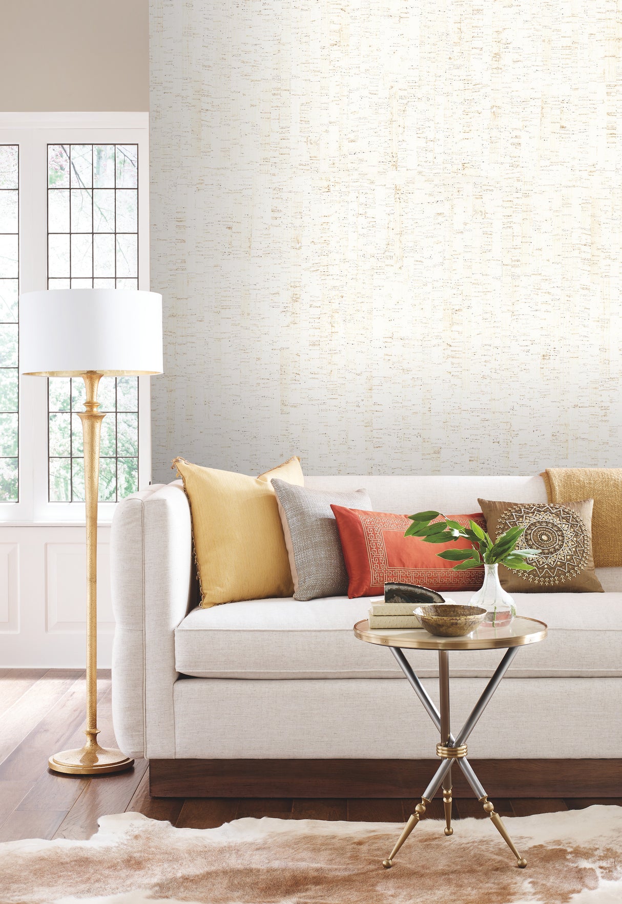 York LC7145 Plain Bamboo White Wallpaper