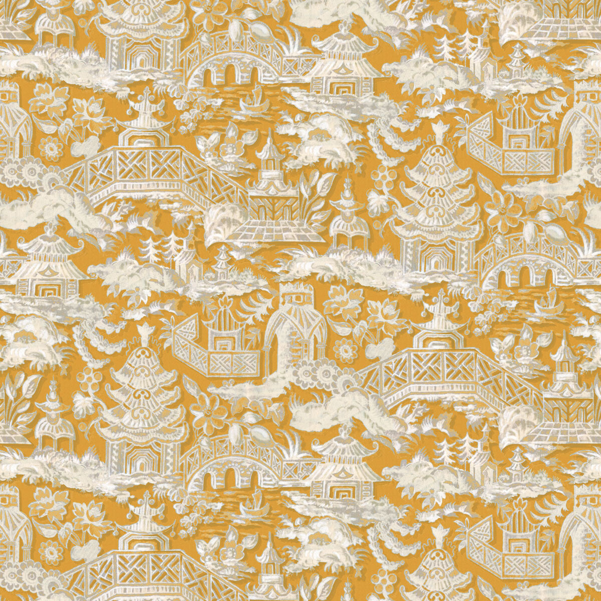GASTON Y DANIELA LCT1048.001.0 MARTA OCRE Fabric - Eade's Wallpaper