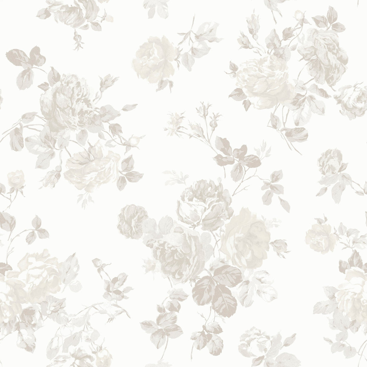 LoveShackFancy LFS5019 Everblooming Rosettes Dove Peel & Stick Wallpaper