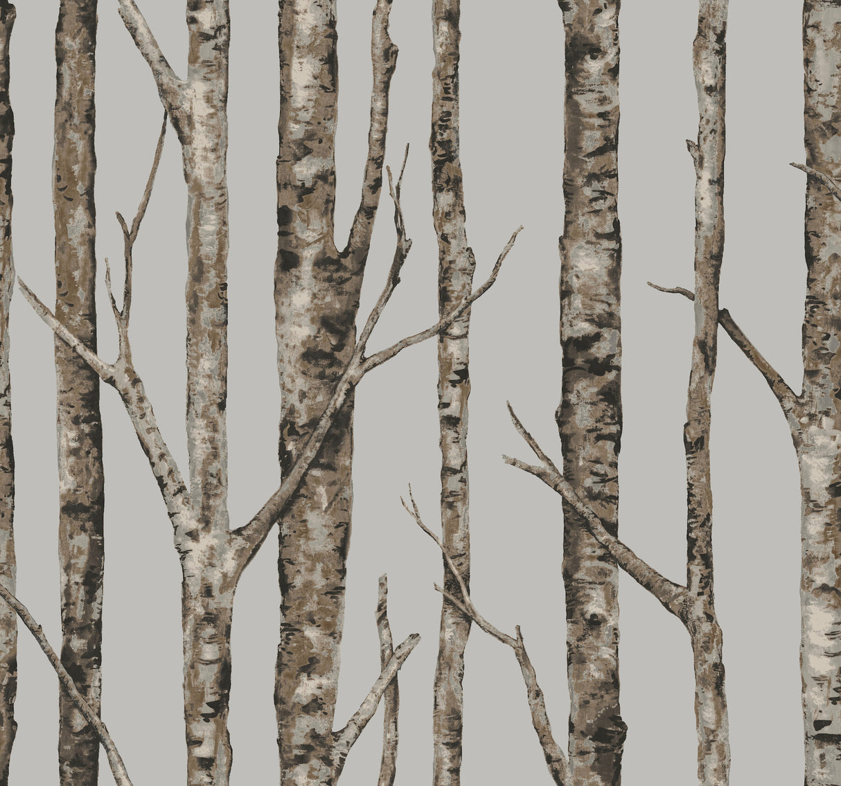 York LL4757 The Birches Silver Grey & Taupe Wallpaper