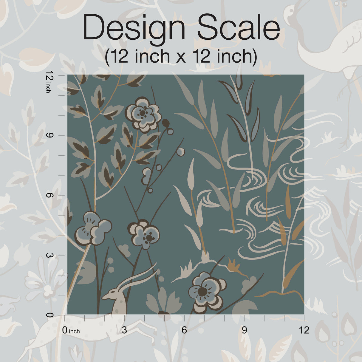 York LL4786 Aspen Teal & Brown Wallpaper