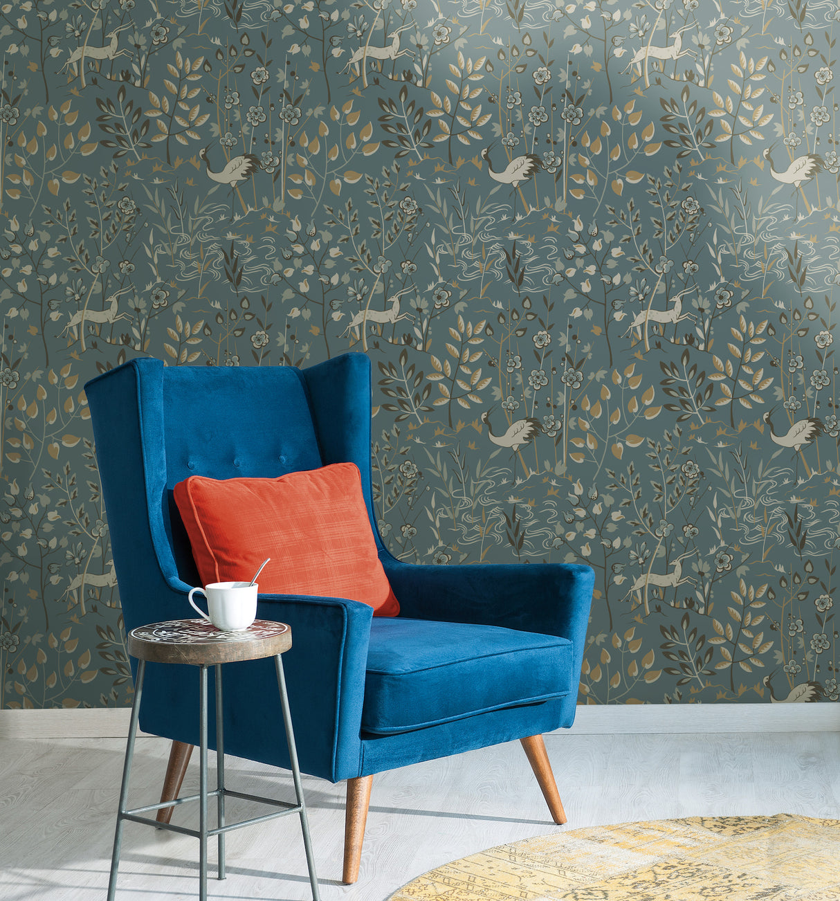 York LL4786 Aspen Teal & Brown Wallpaper