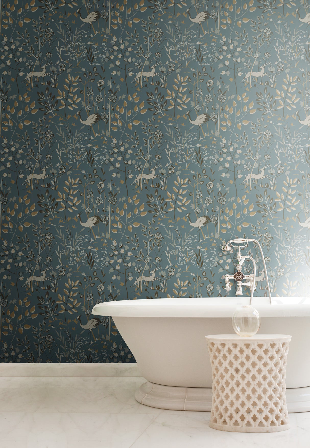 York LL4786 Aspen Teal & Brown Wallpaper