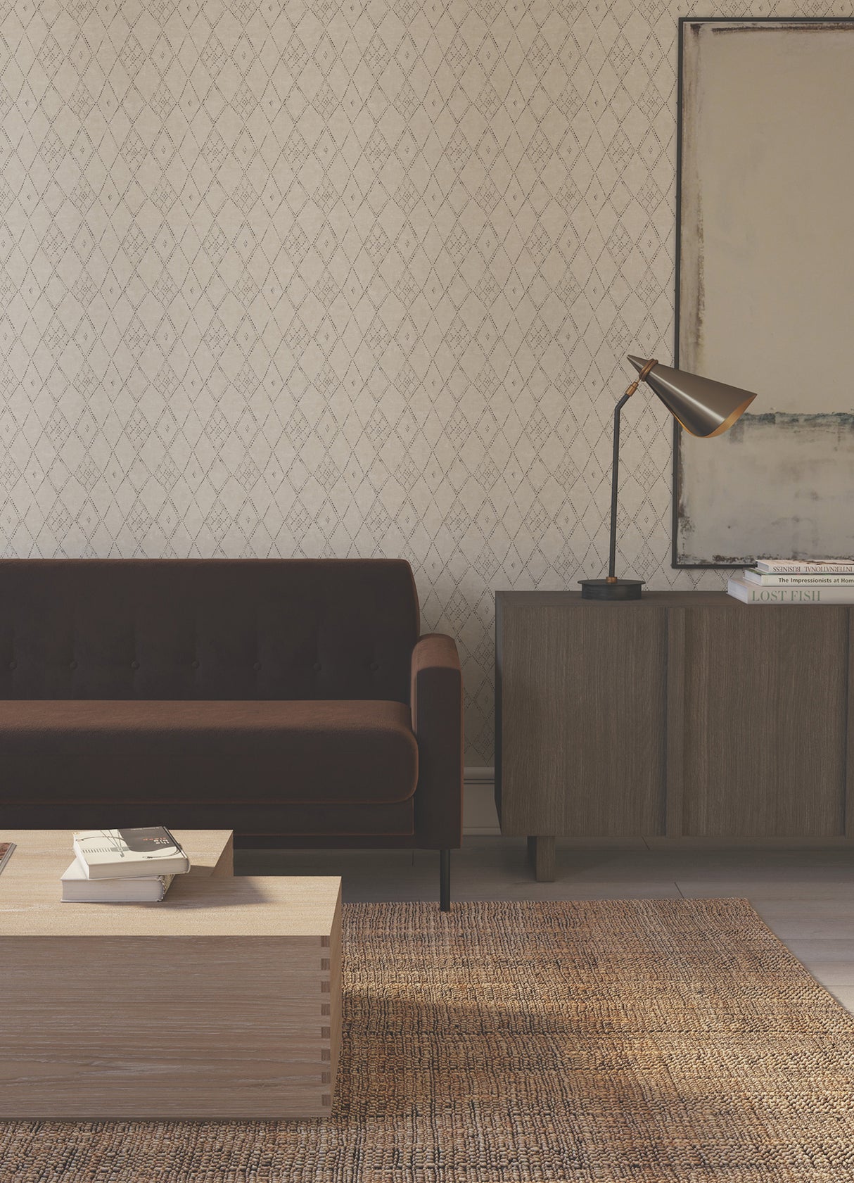 York LM5311 Souk Diamonds Taupe Wallpaper