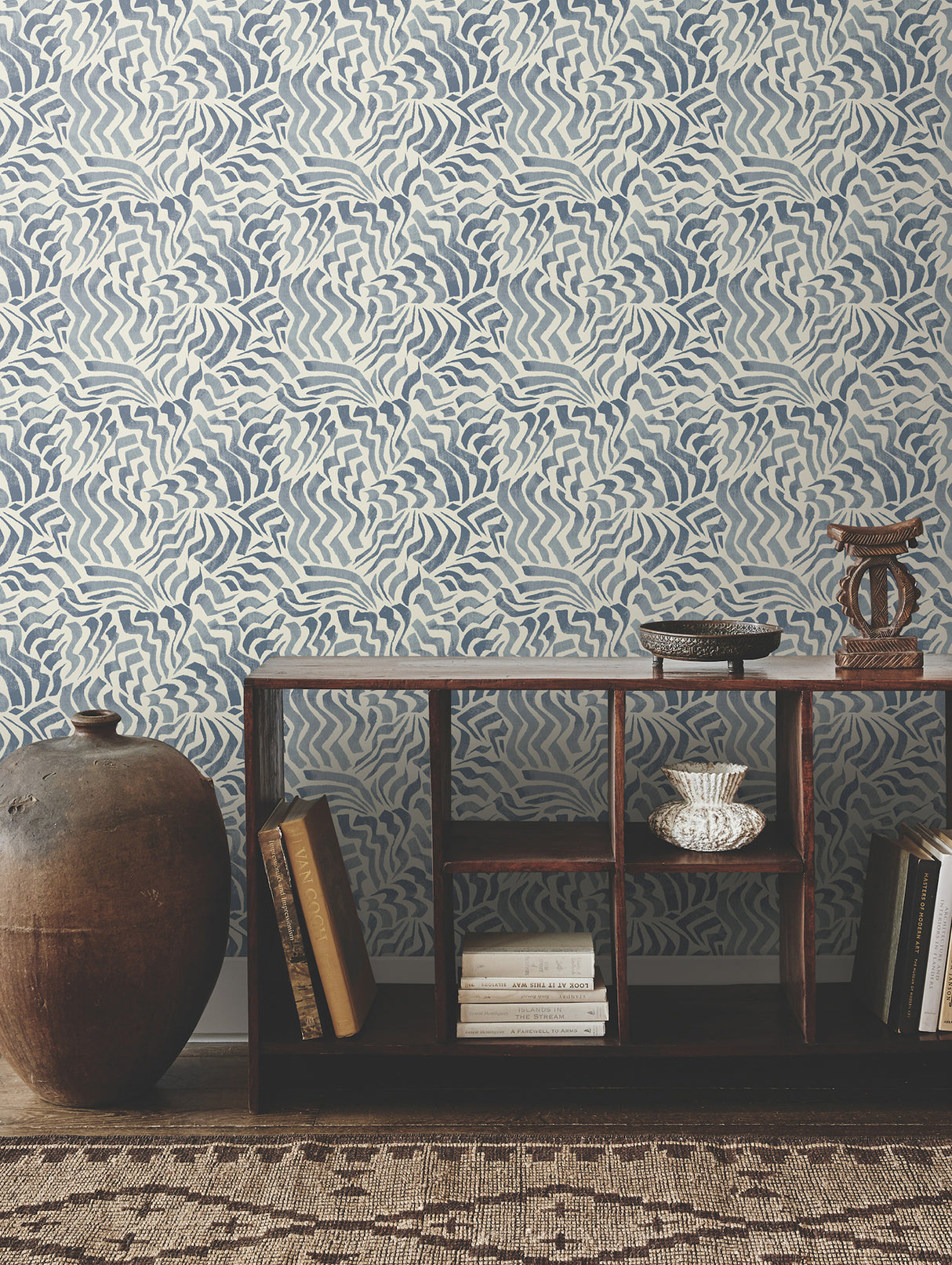 York LM5323 Zora Wave Denim Wallpaper