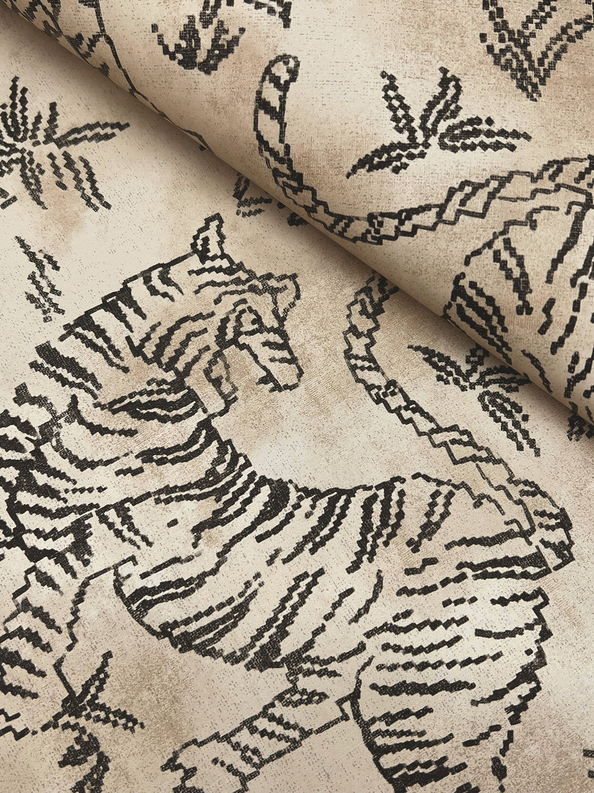 York LM5332 Orly Tigers Taupe Wallpaper
