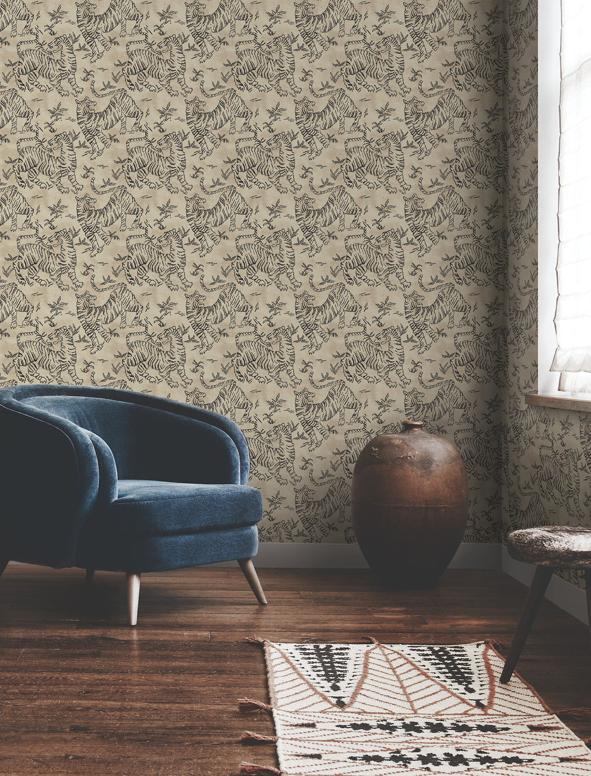 York LM5332 Orly Tigers Taupe Wallpaper
