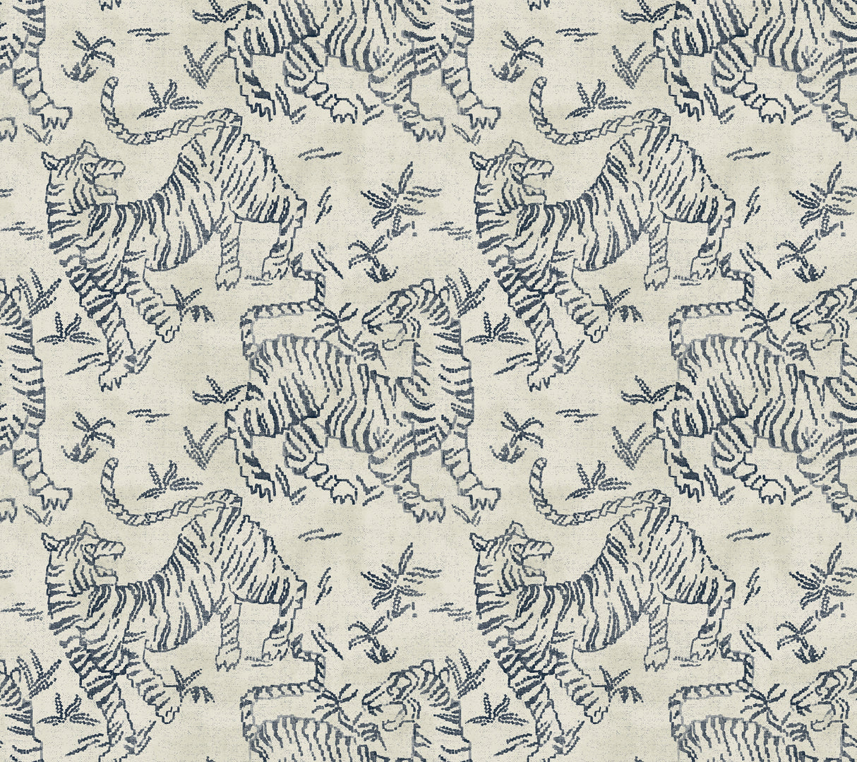 York LM5333 Orly Tigers Indigo Wallpaper