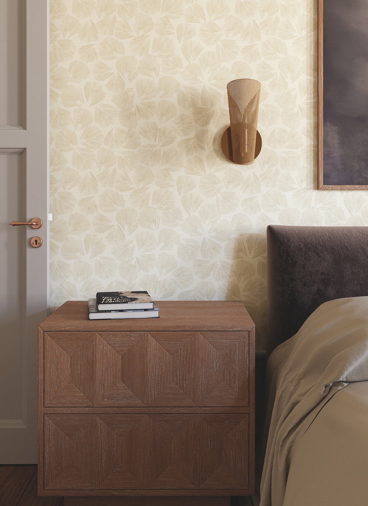York LM5353 Elora Leaf Gold Wallpaper