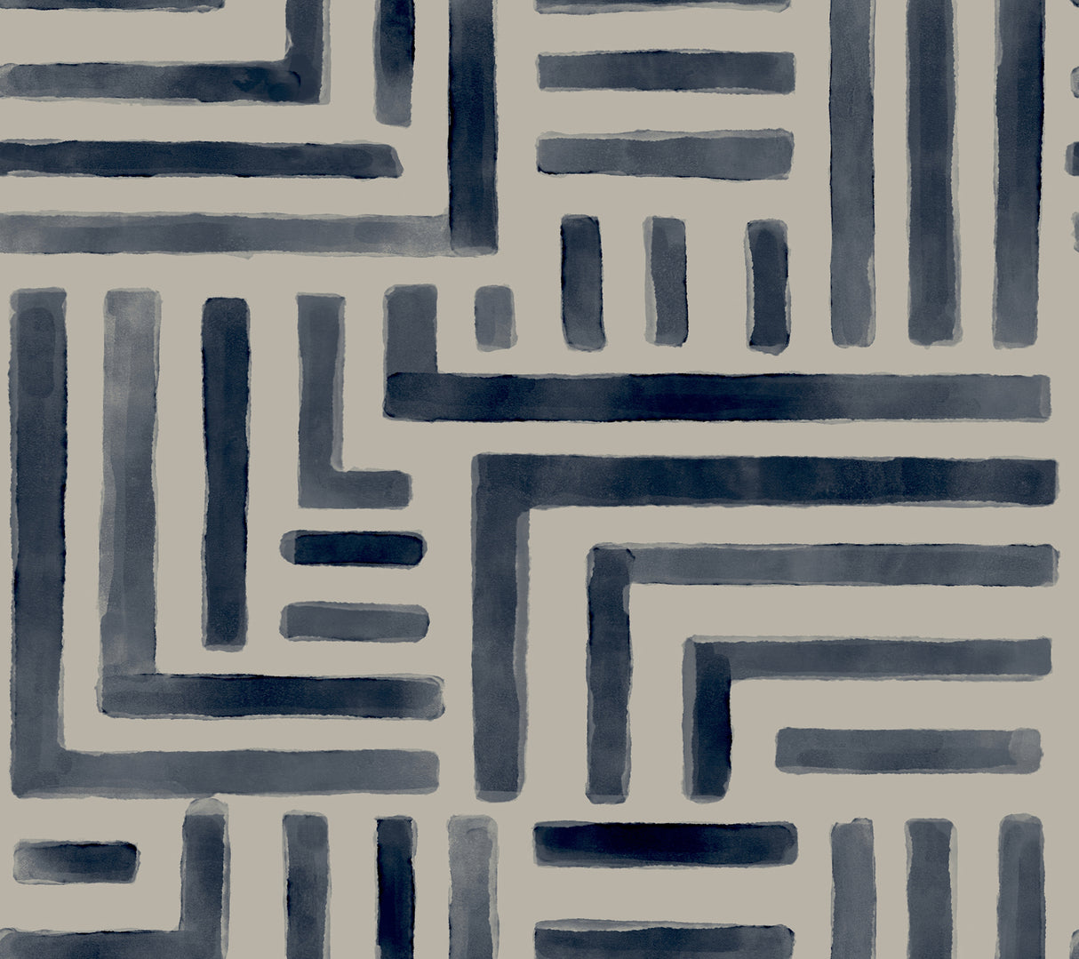 York LM5361 Painterly Labyrinth Navy Wallpaper