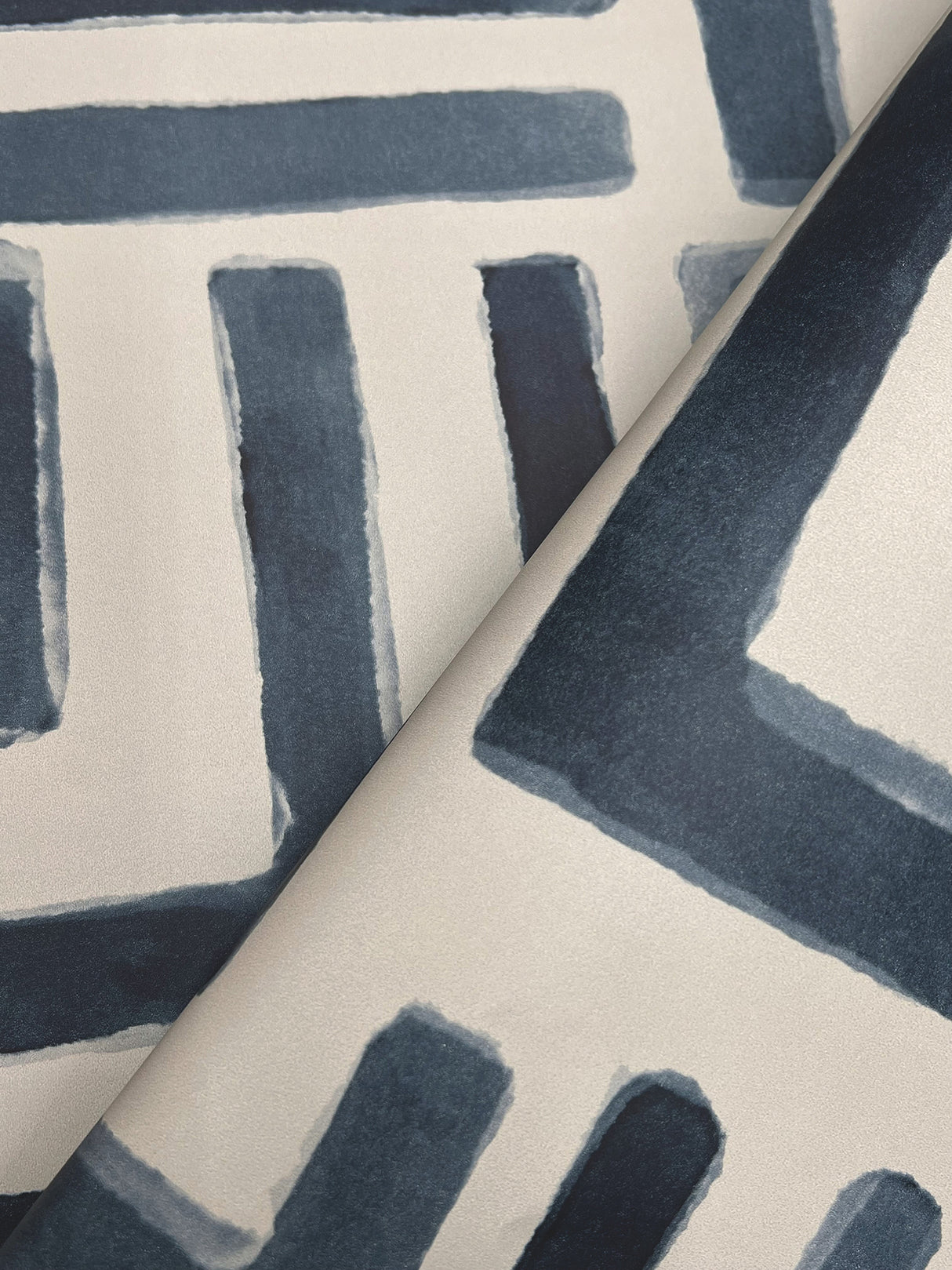 York LM5361 Painterly Labyrinth Navy Wallpaper